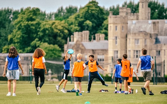 students playing sports outside at sbc canford