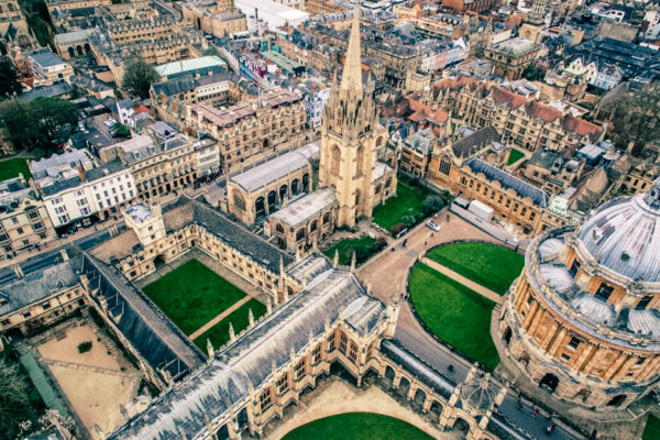 a view of oxford from above