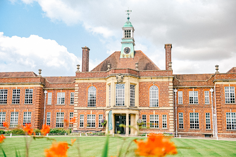 headington oxford building and flowers
