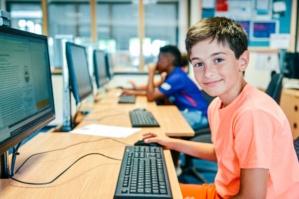 sbc student working on the computer