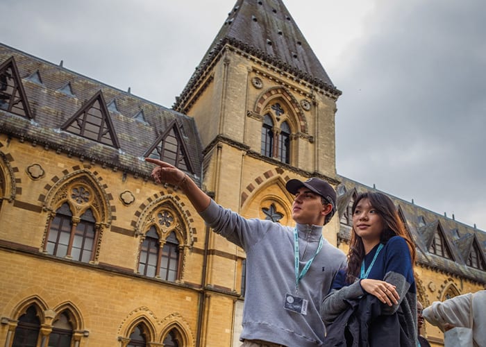 Male &amp; Female student out on free time in the city of Oxford