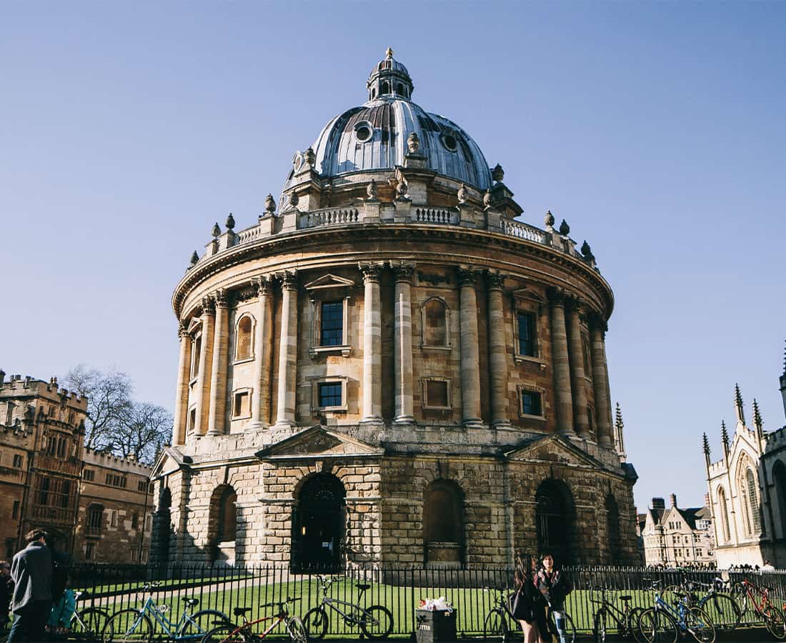 Oxford Radcliffe with Students Walking Past