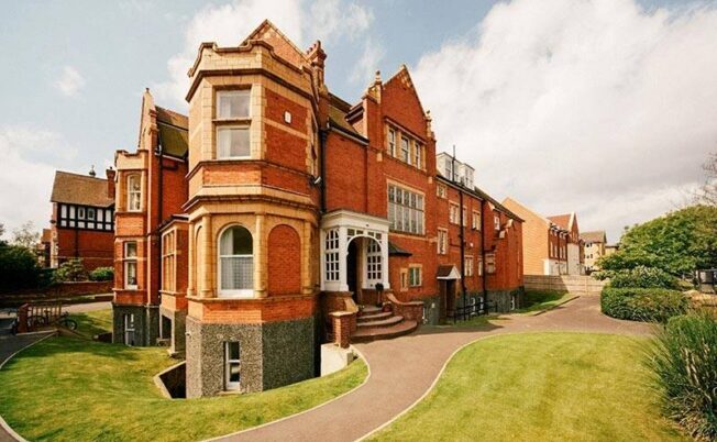 Earscliffe Buildings and grass outside