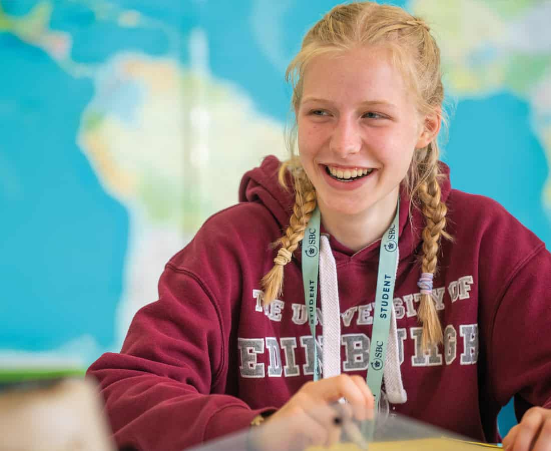 Happy female student at Headington Oxford Summer Boarding Courses